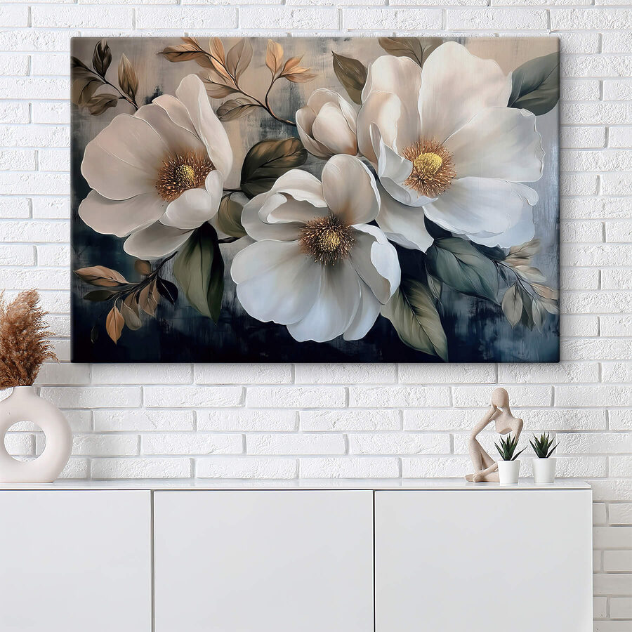 Pictura de flori albe