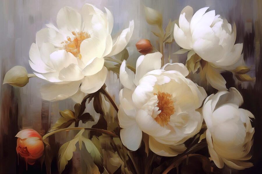 Pictura de flori albe