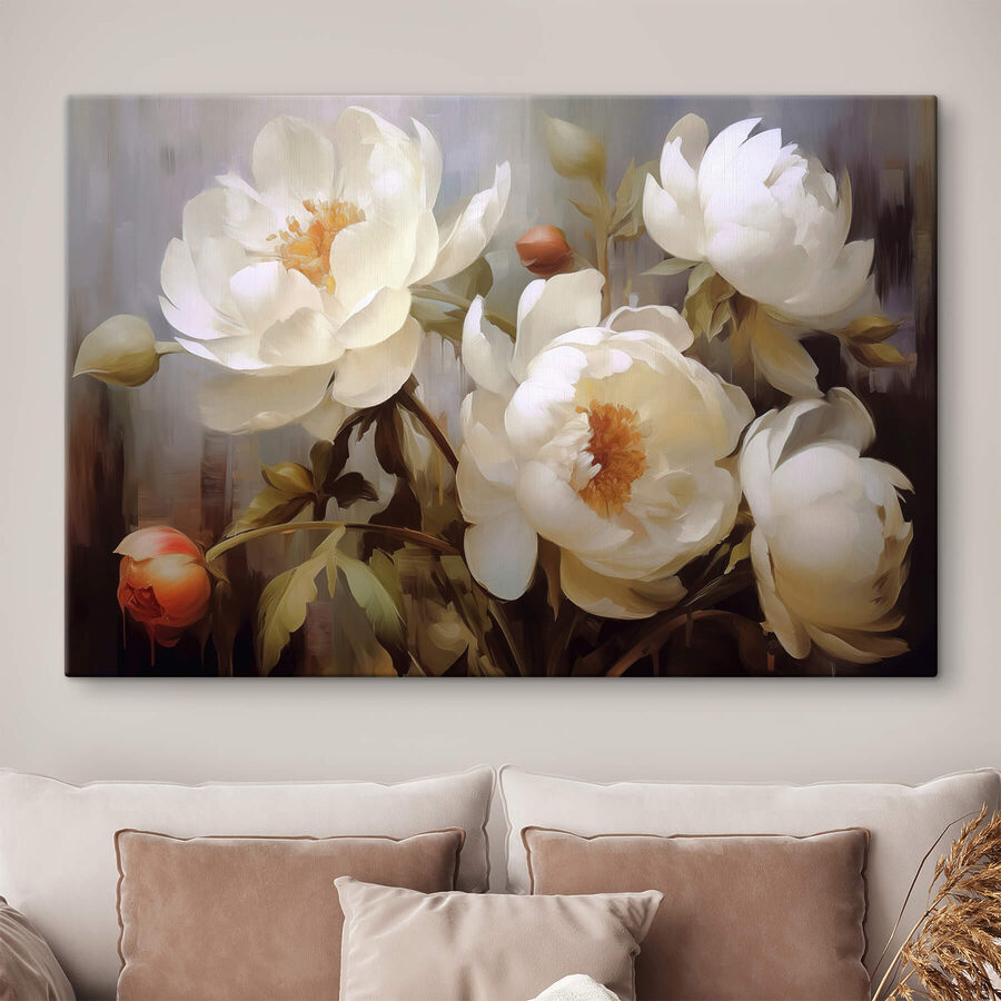 Pictura de flori albe