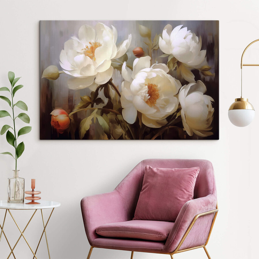 Pictura de flori albe