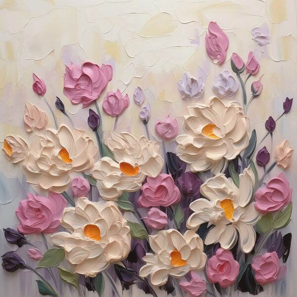 Painting of flowers and leaves Painting of flowers and leaves