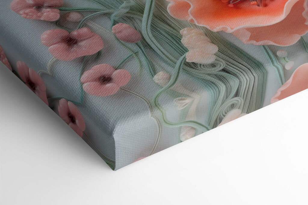 Group of flowers on a white surface