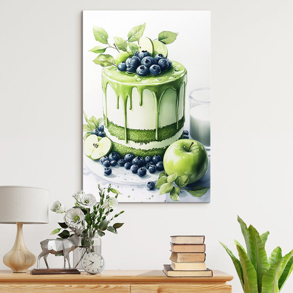 Tort cu glazură verde și mere Tort cu glazură verde și mere
