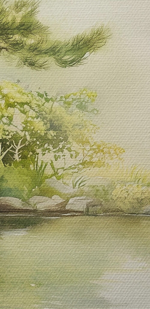 Water with a pond and a path leading to it