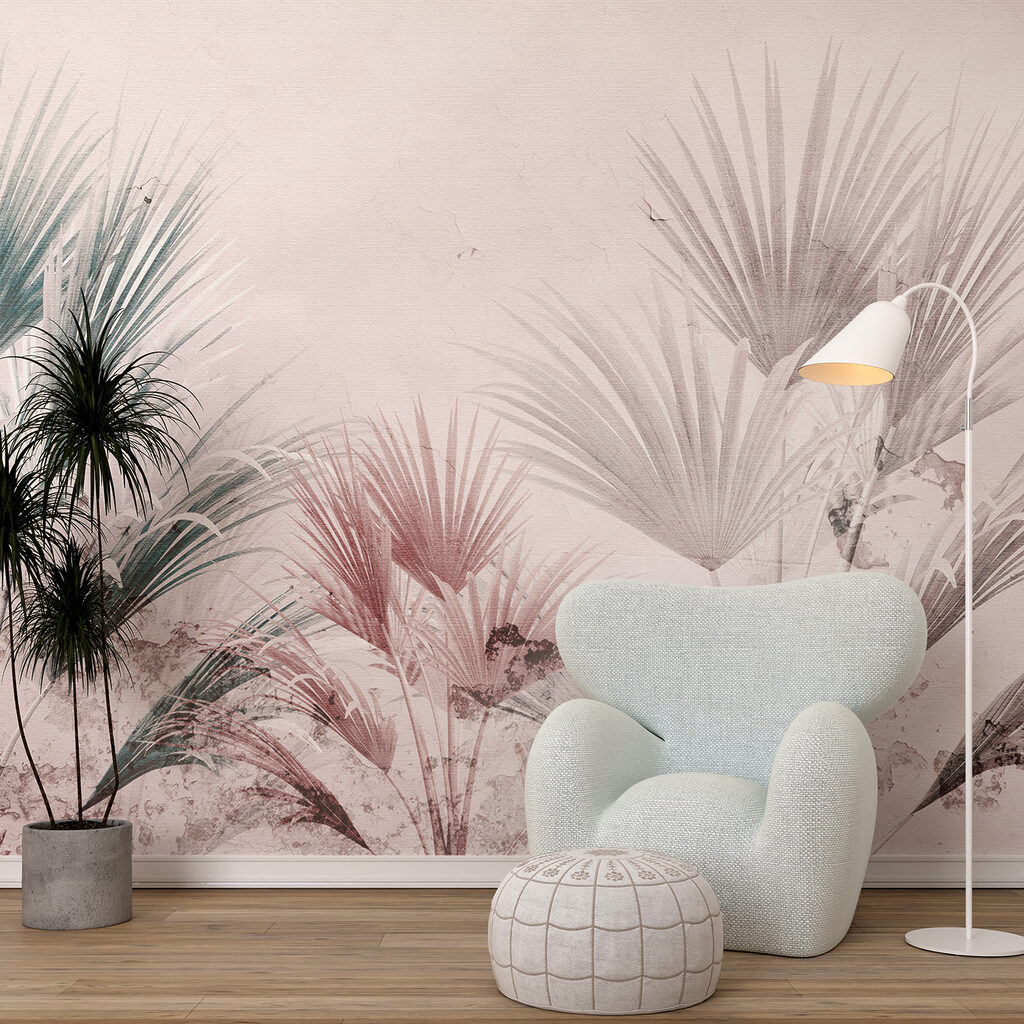 Elegant palm leaves on a soft background