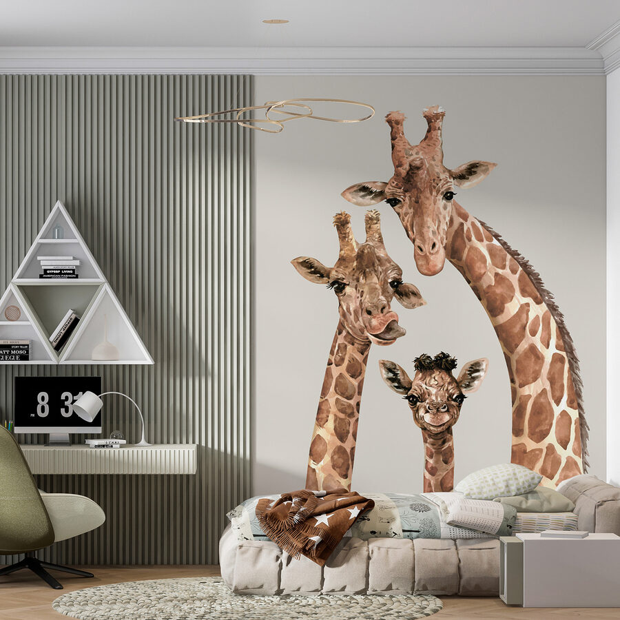 Un grup de girafe cu capetele împreunate