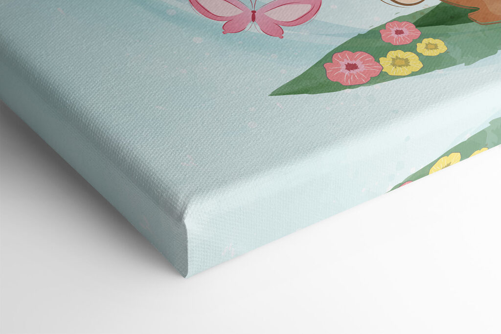 A cartoon deer with flowers and birds A cartoon deer with flowers and birds