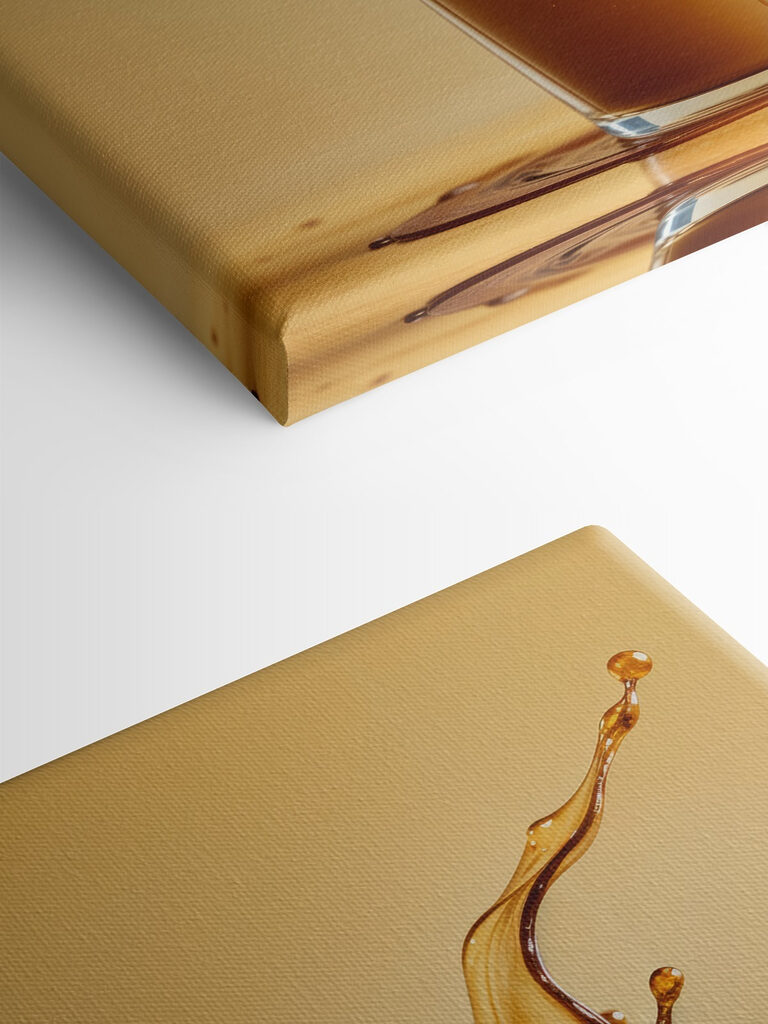 Glass of liquid with brown liquid splashing out