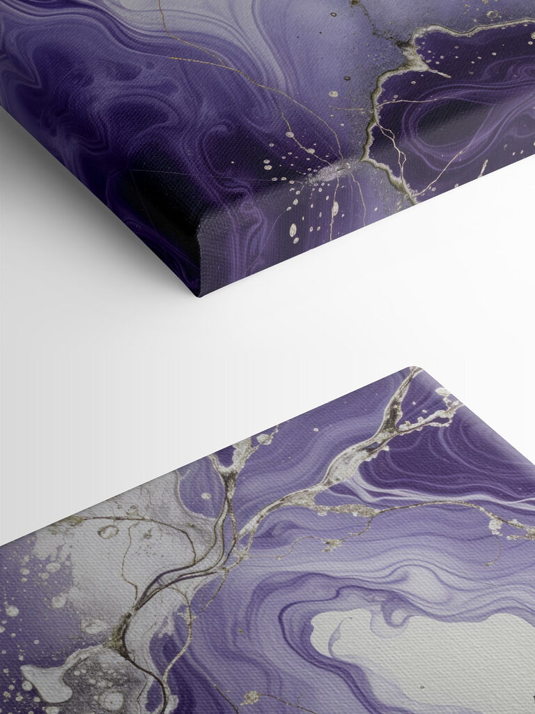 Lavender swirls with metallic veins