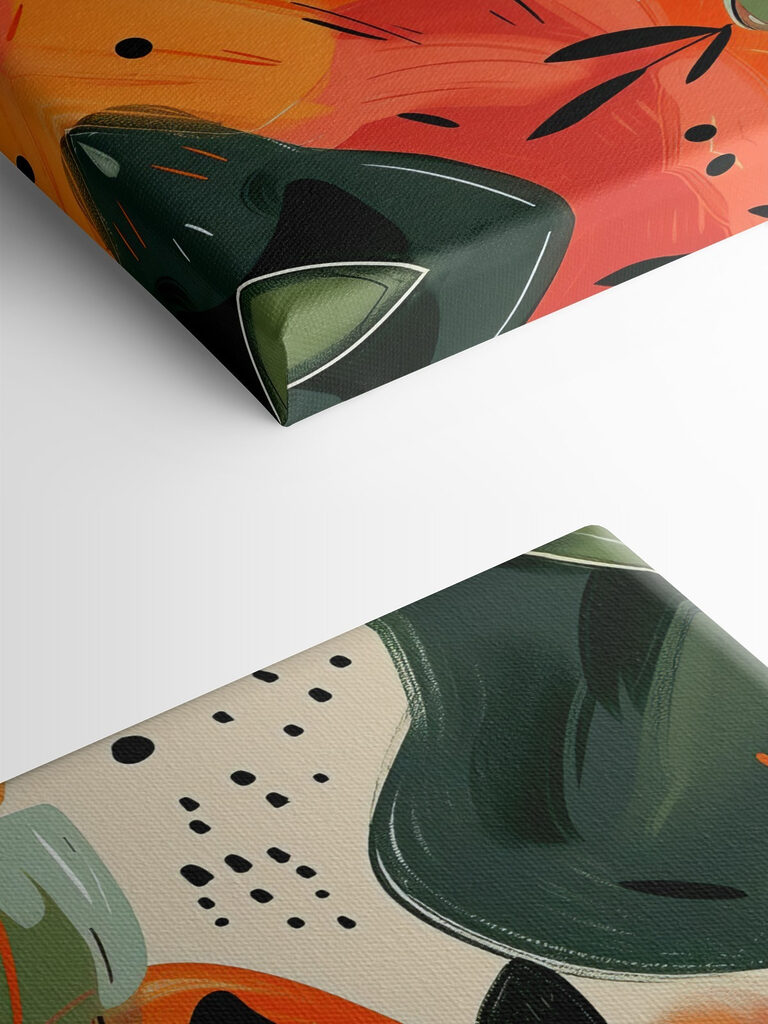 Colorful painting of leaves