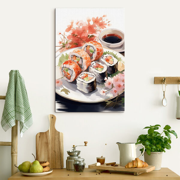 Farfurie de sushi și sos Farfurie de sushi și sos