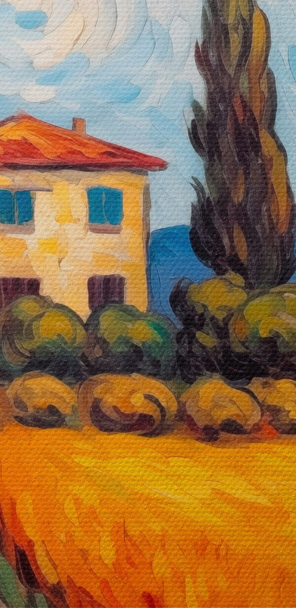Pictura unei case într-un lan de grâu Pictura unei case într-un lan de grâu