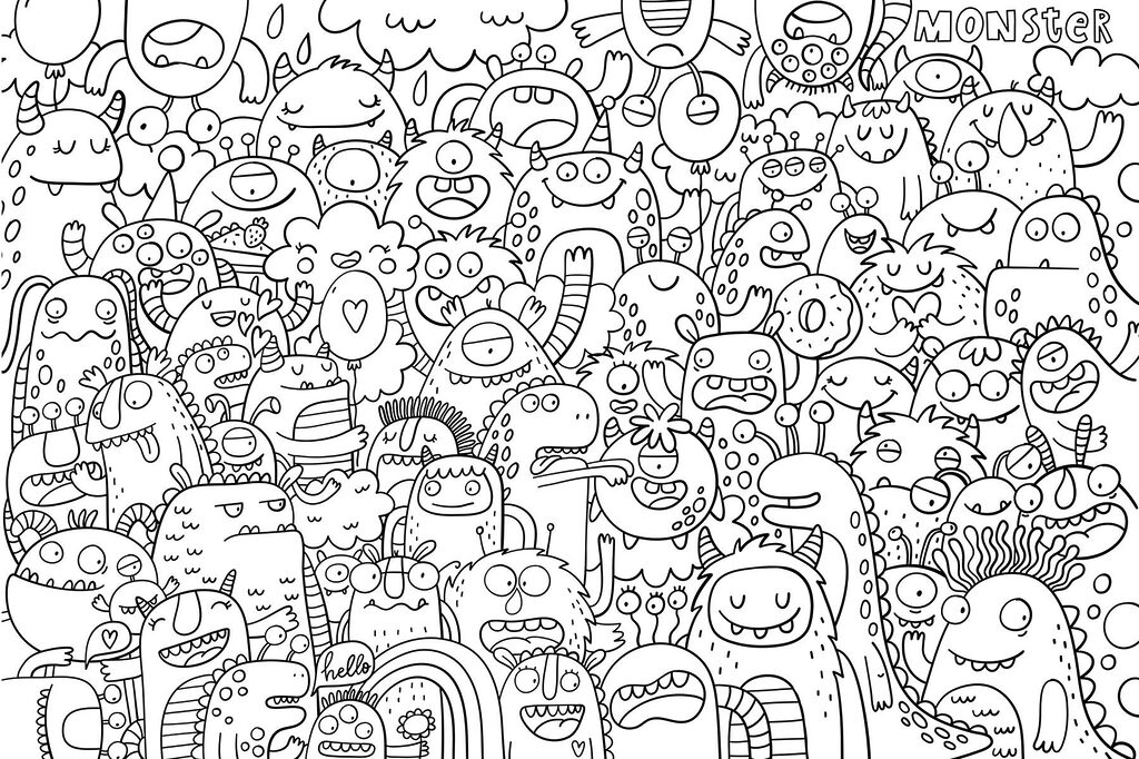Grup de monștri de desene animate Grup de monștri de desene animate