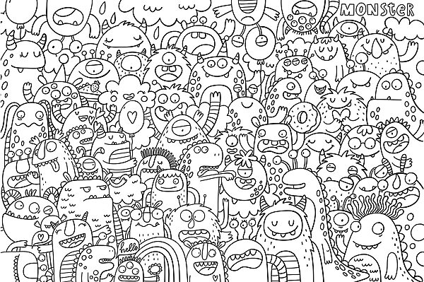 Grup de monștri de desene animate Grup de monștri de desene animate