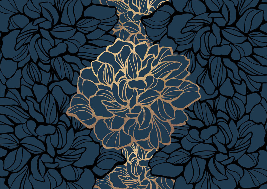 Design floral îndrăzneț pe fundal închis