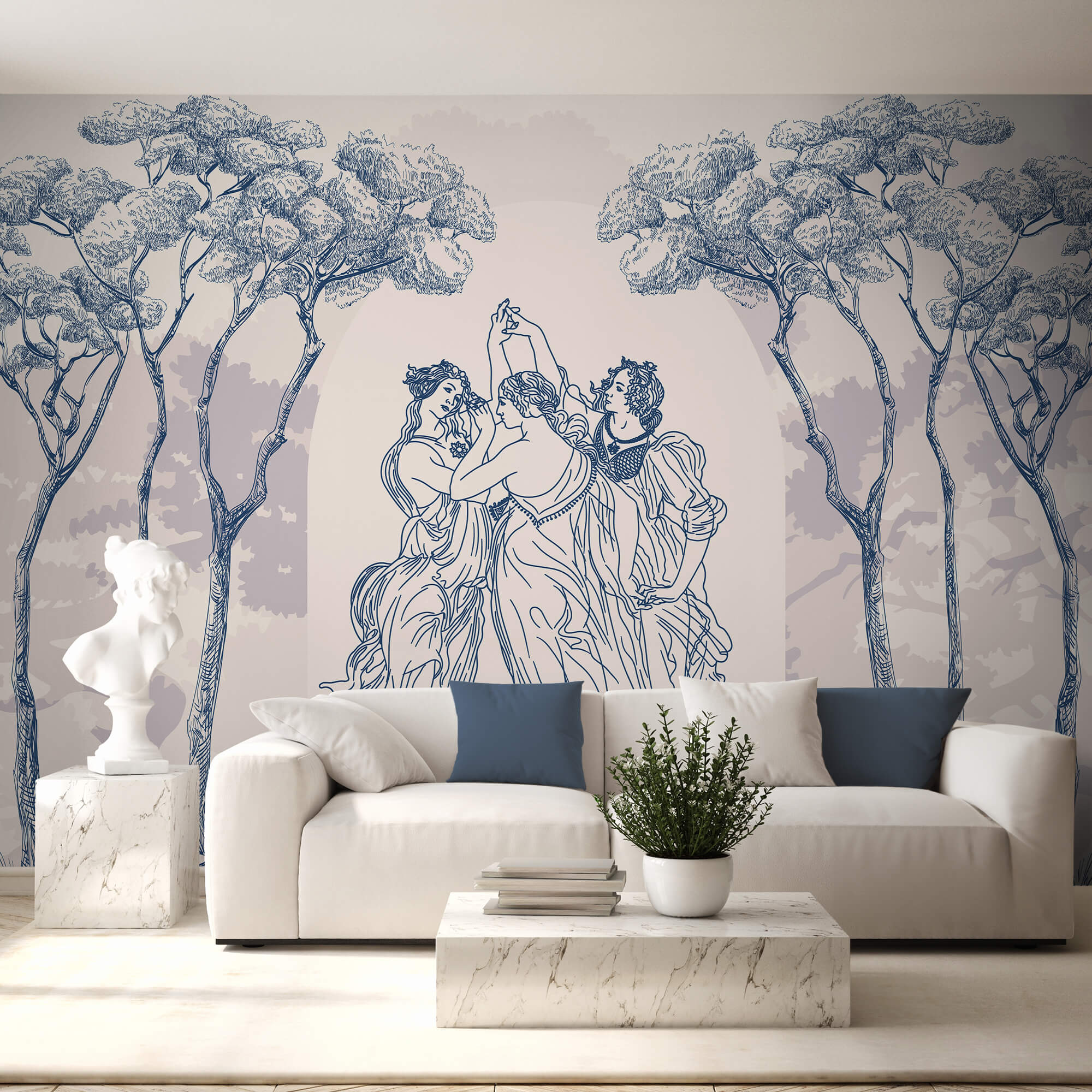 Grup de oameni care dansează sub copaci