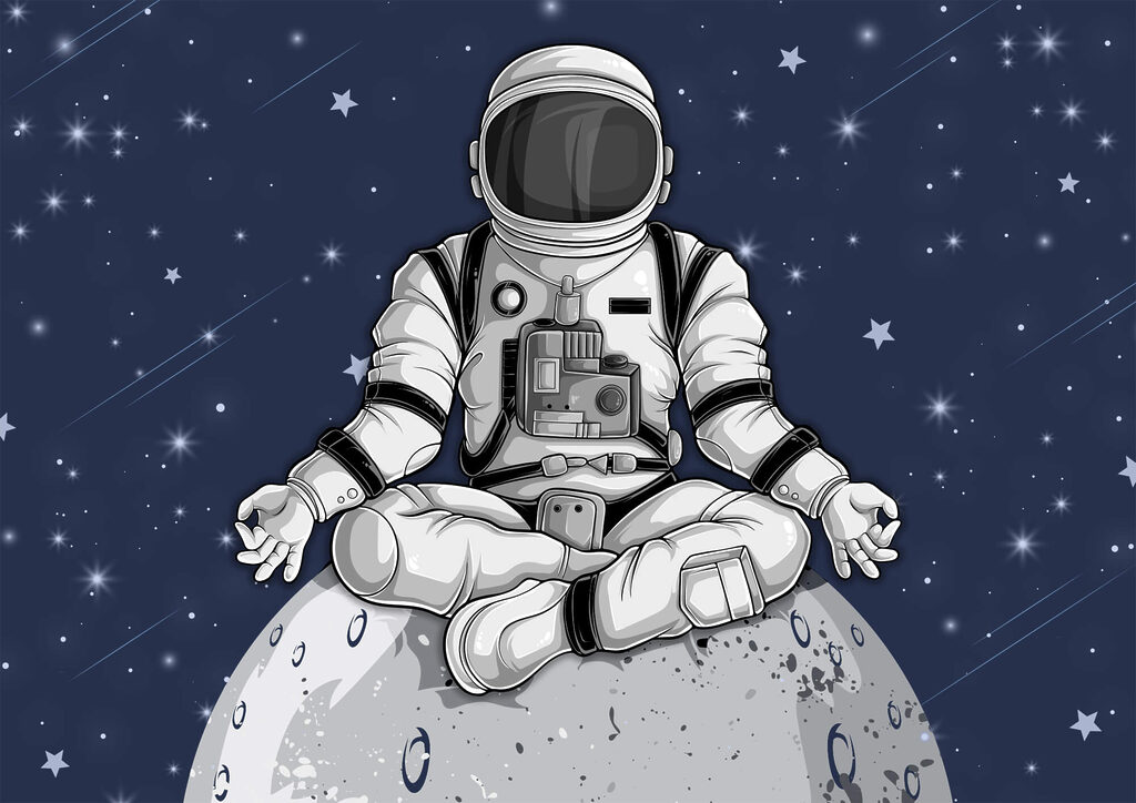 Un astronaut așezat pe Lună Un astronaut așezat pe Lună