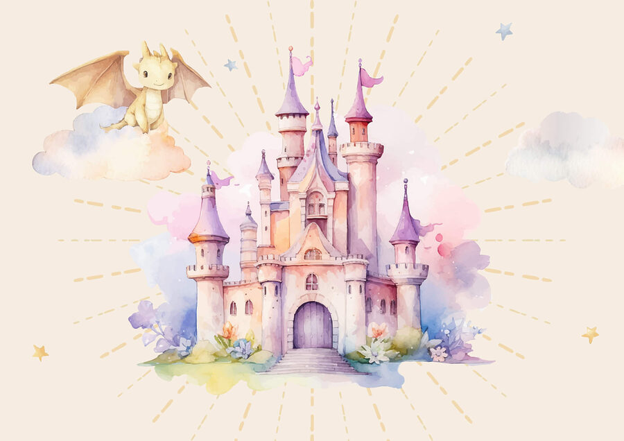 Fototapet Acuarelă a unui castel - imagine 4
