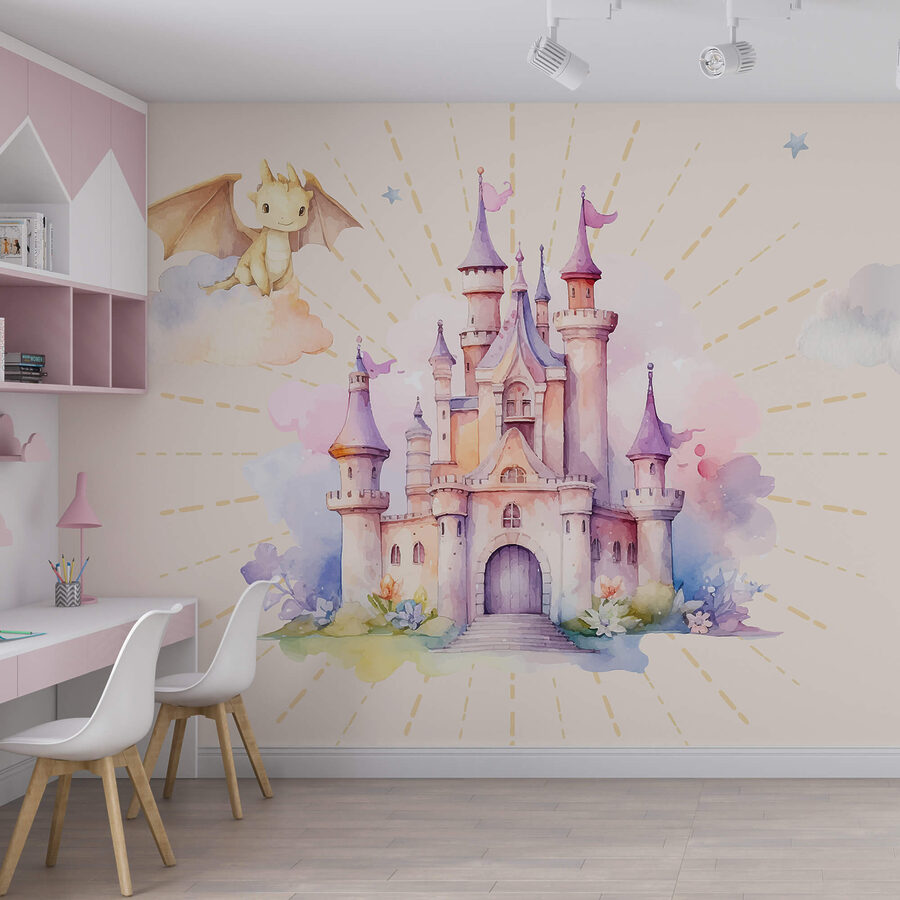 Fototapet Acuarelă a unui castel - imagine 3