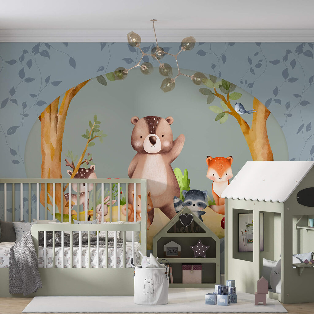 Desen animat de animale într-o pădure Desen animat de animale într-o pădure