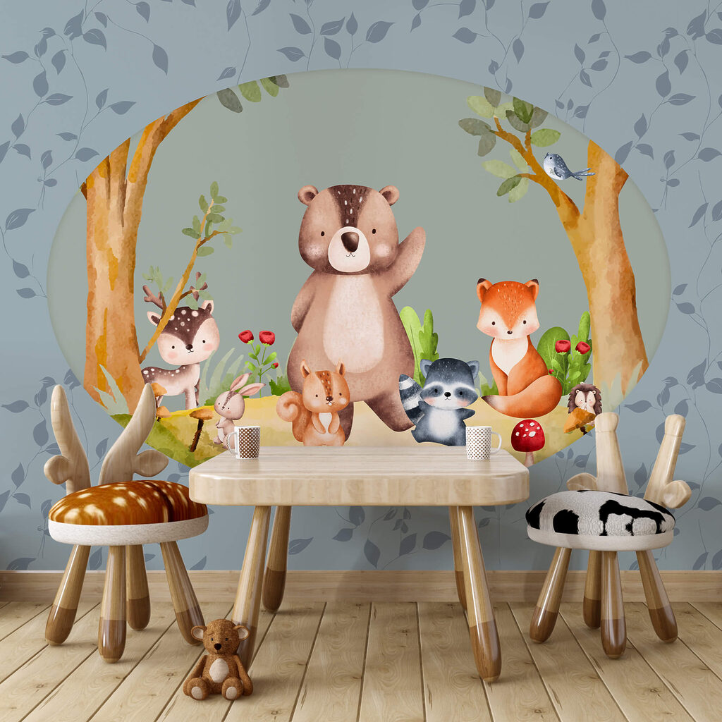 Desen animat de animale într-o pădure Desen animat de animale într-o pădure