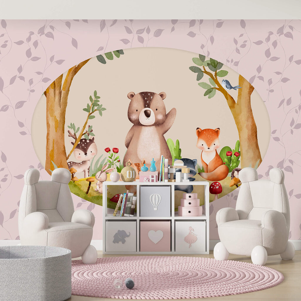 Desen animat de animale într-o pădure Desen animat de animale într-o pădure