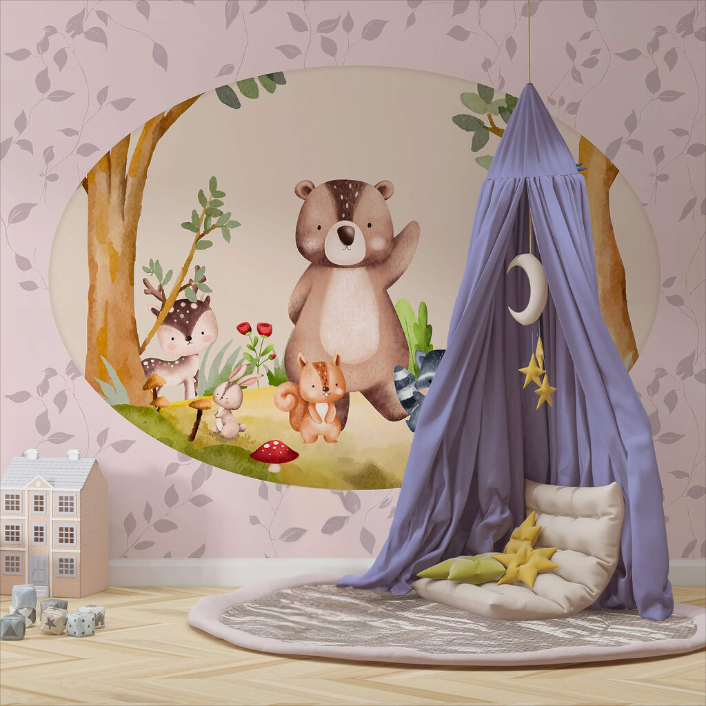 Desen animat de animale într-o pădure Desen animat de animale într-o pădure