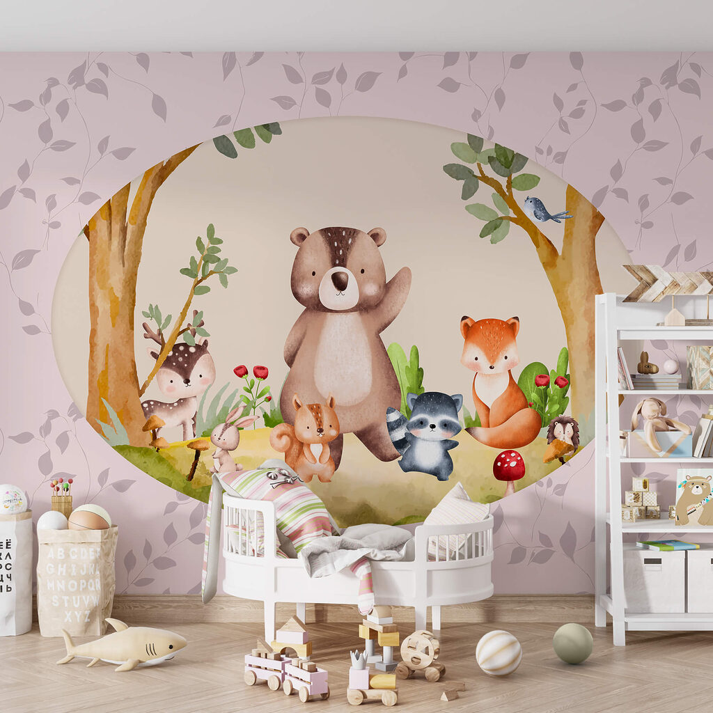 Desen animat de animale într-o pădure Desen animat de animale într-o pădure