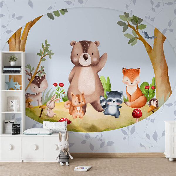 Desen animat de animale într-o pădure Desen animat de animale într-o pădure