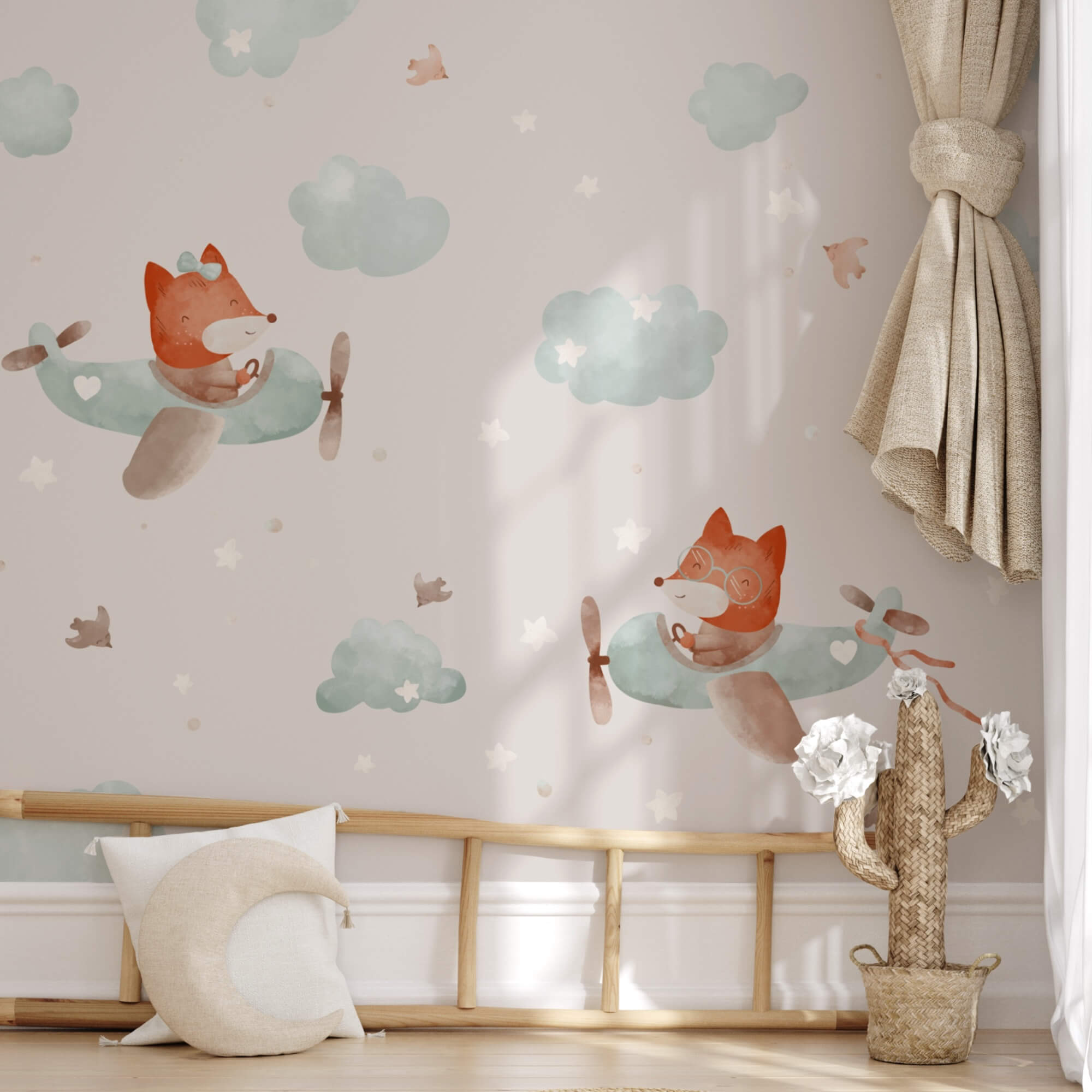 Model de vulpi care zboară pe avioane