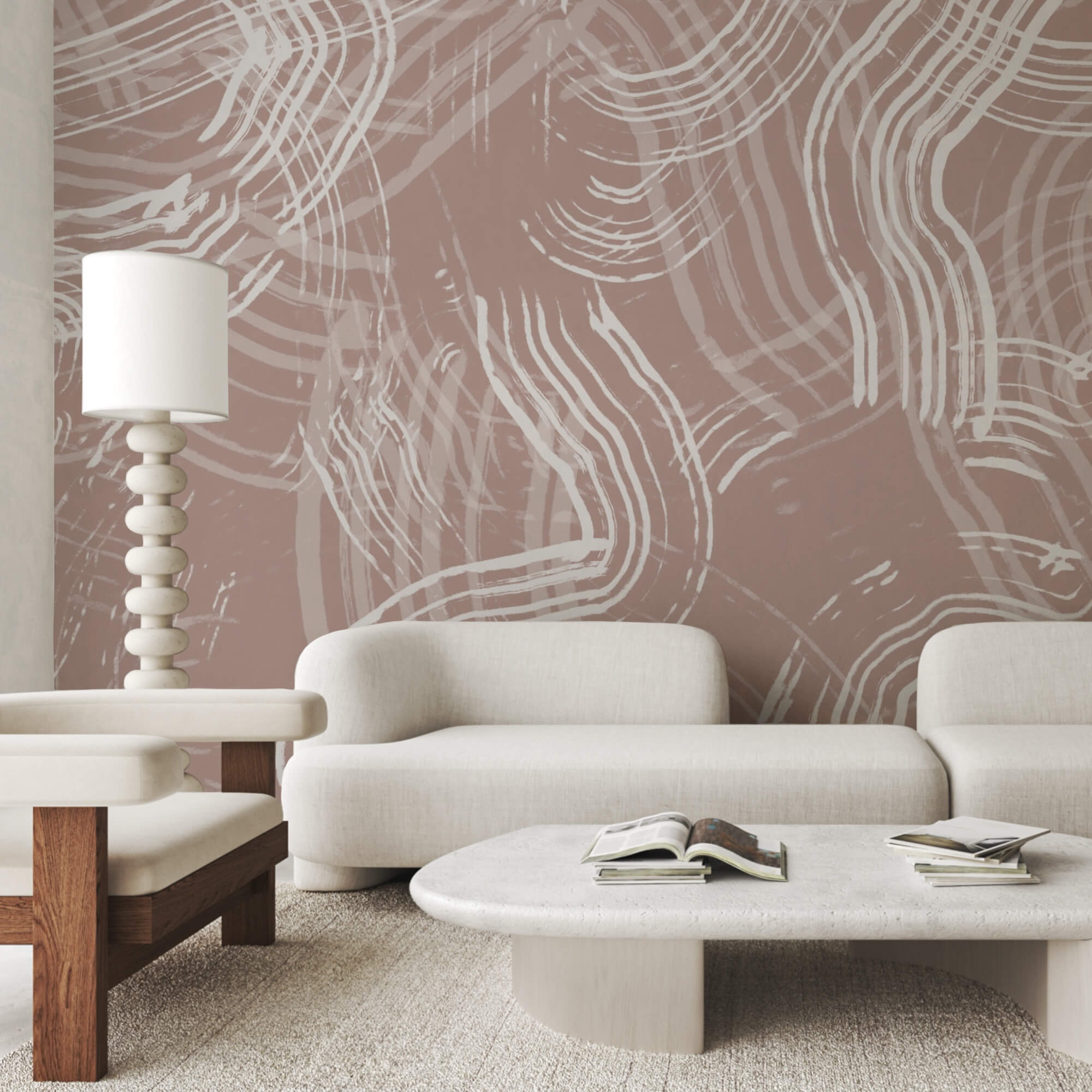 Linii albe pe un fundal roz