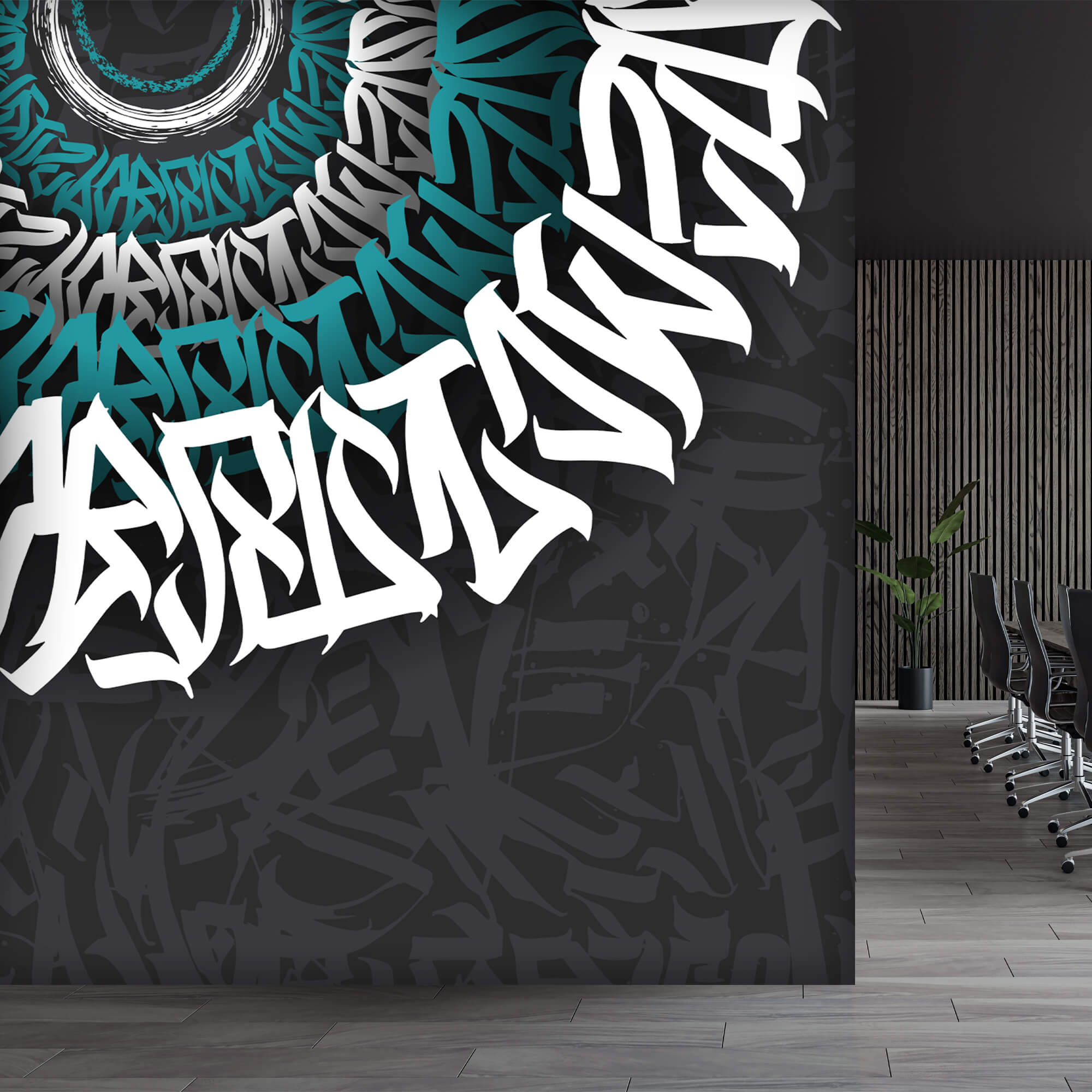 Graffiti alb și albastru pe un fundal negru Graffiti alb și albastru pe un fundal negru