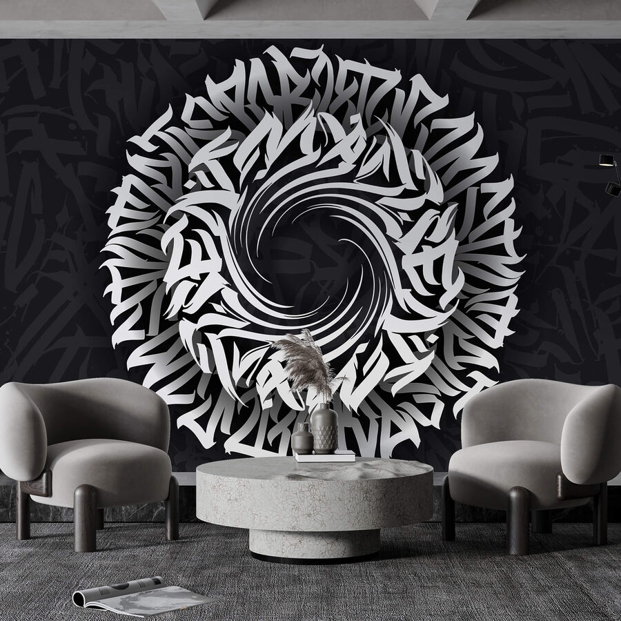 Model circular cu litere în el Model circular cu litere în el