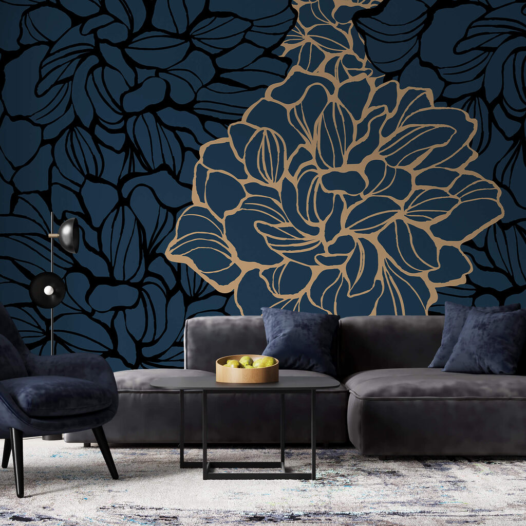 Design floral îndrăzneț pe fundal închis