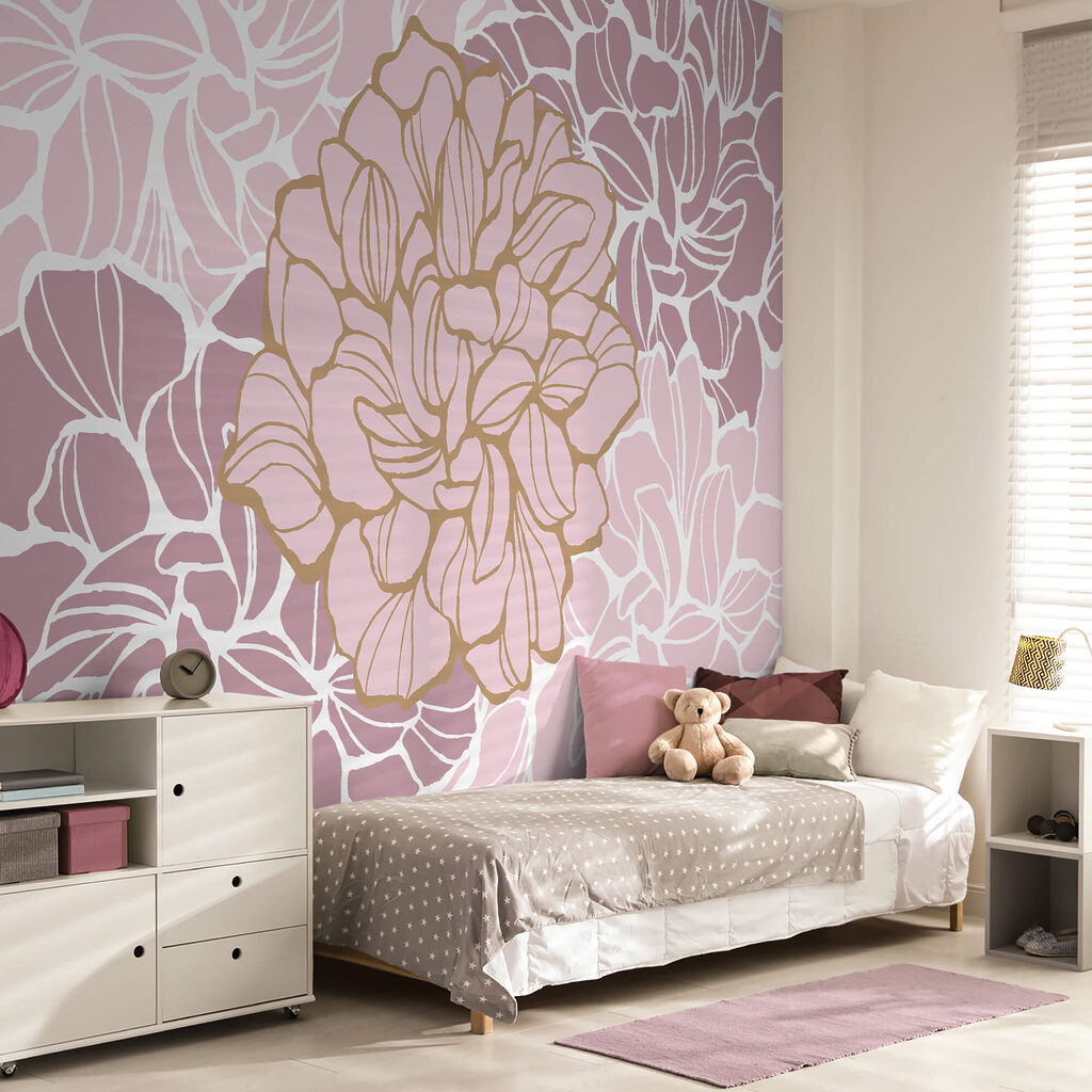 Floare roz și albă