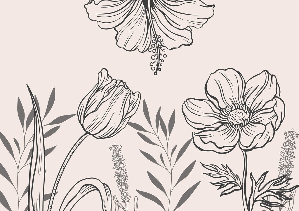 Delicate florale linie art design Delicate florale linie art design