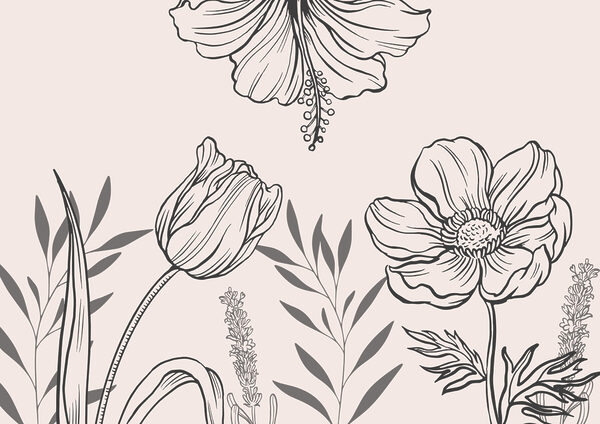 Delicate florale linie art design Delicate florale linie art design