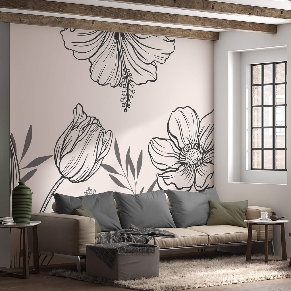 Delicate florale linie art design