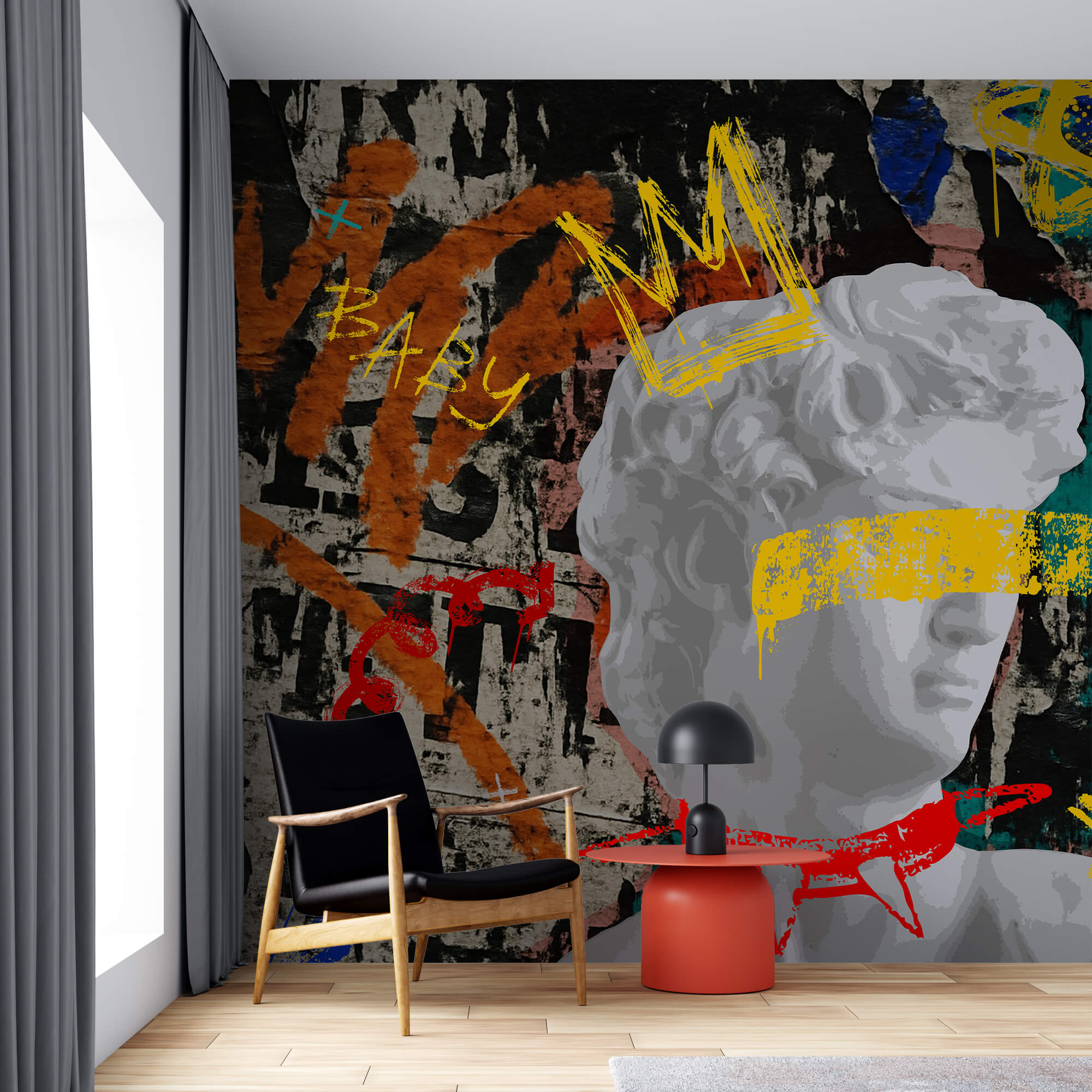 Statuie cu o coroană pe ea