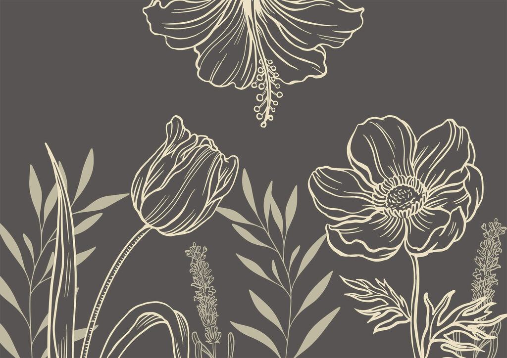 Delicate florale linie art design t00006p 1024x724 - Delicate florale linie art design - tegory