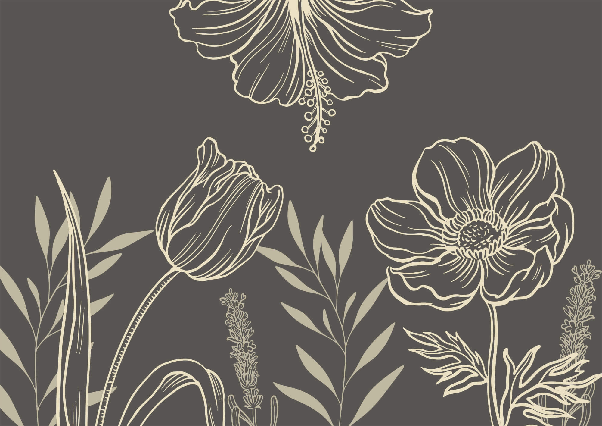 Delicate florale linie art design t00006p - Delicate florale linie art design - tegory