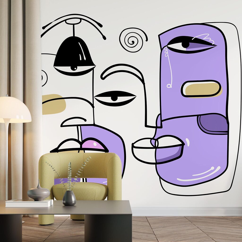 Grup de fețe desenate în culori diferite Grup de fețe desenate în culori diferite