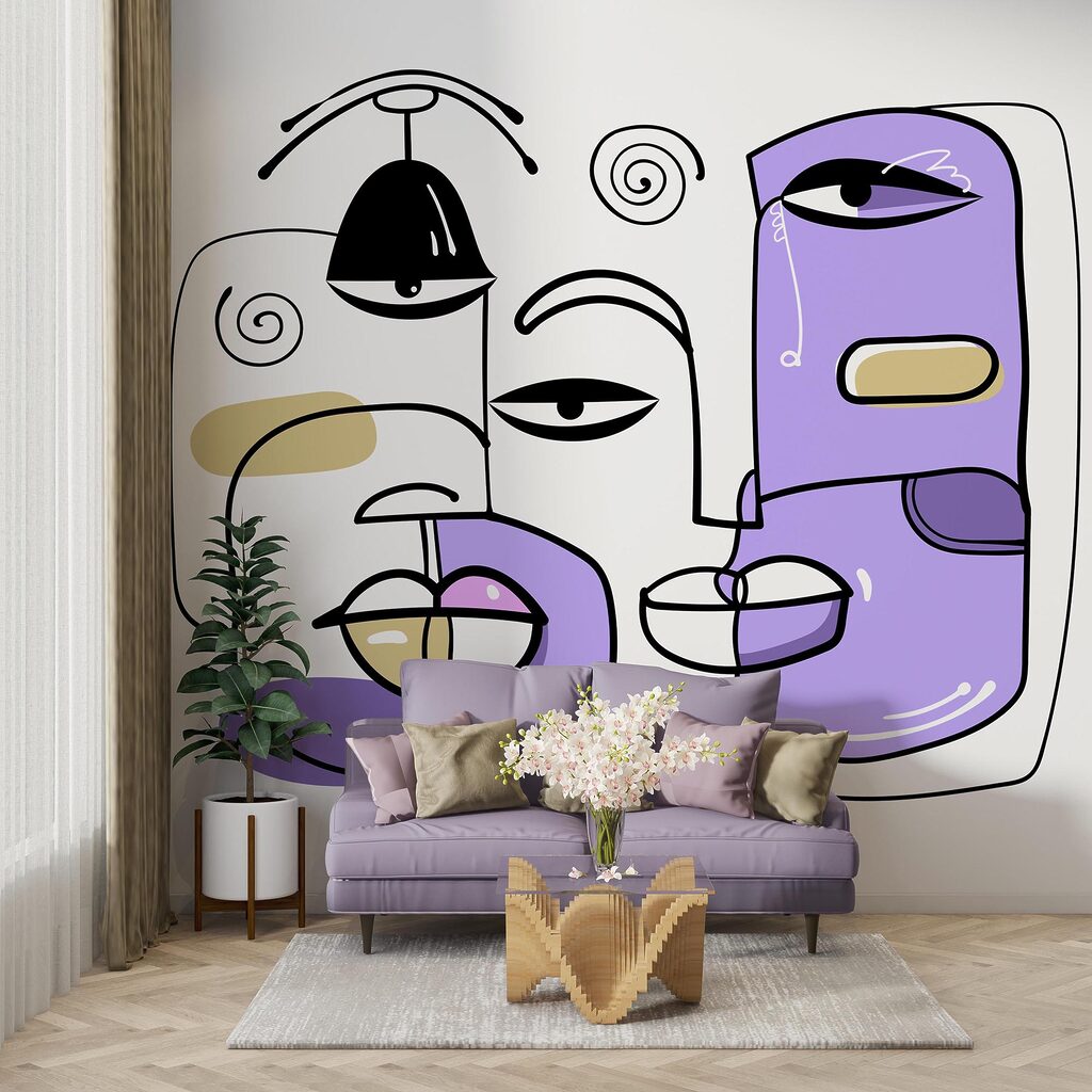 Grup de fețe desenate în culori diferite Grup de fețe desenate în culori diferite