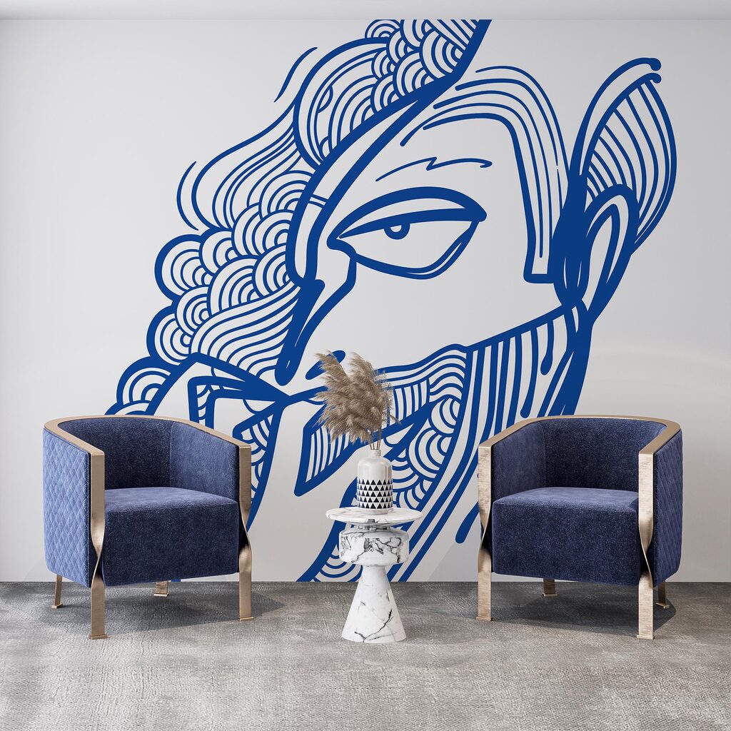 Desenul unui bărbat cu mâna la gură