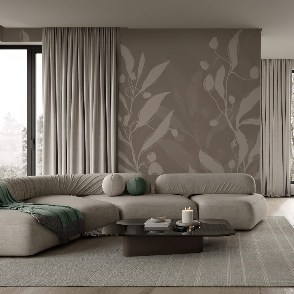 Design botanic moale pe un fundal neutru