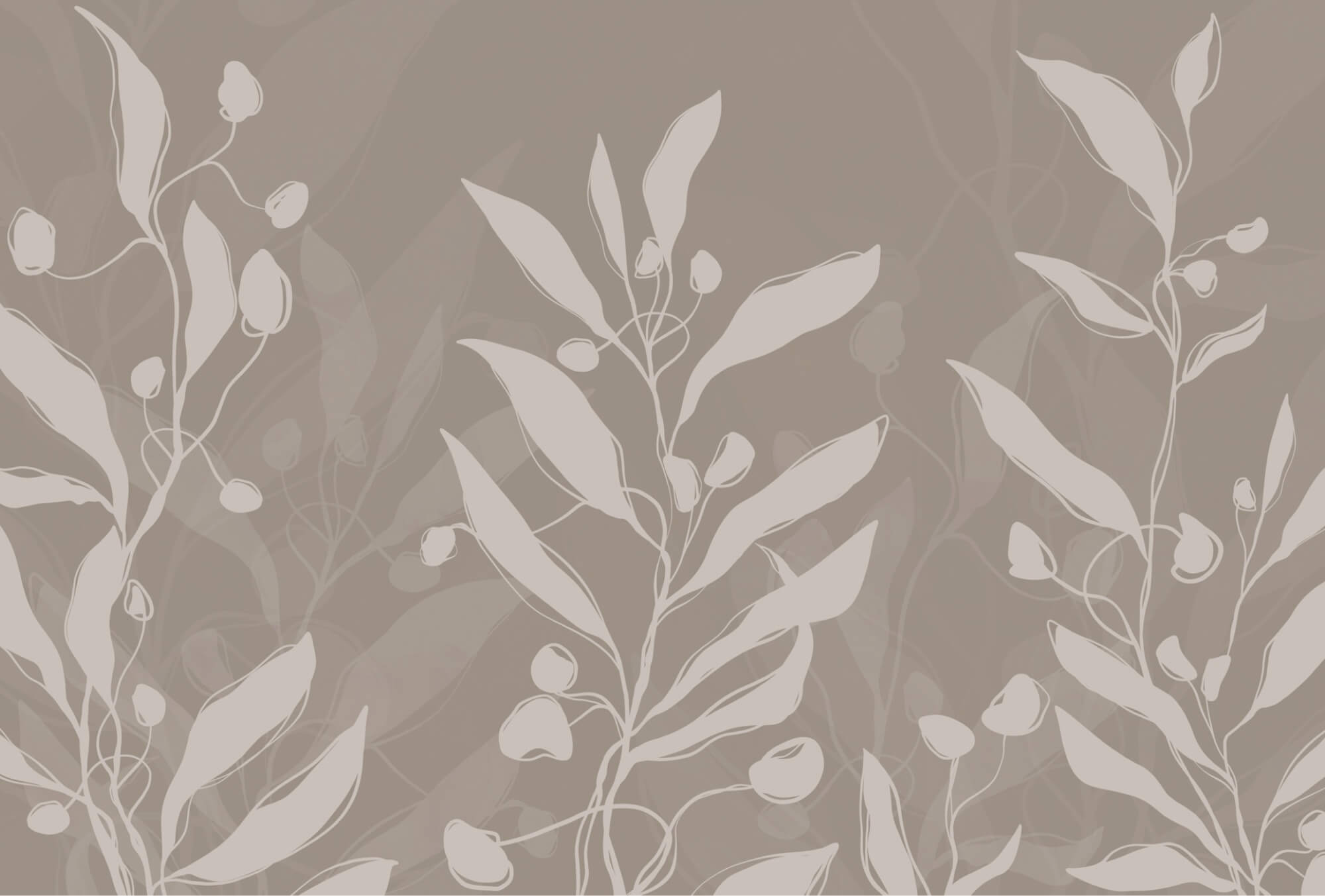 Soft botanical design on a neutral backdrop