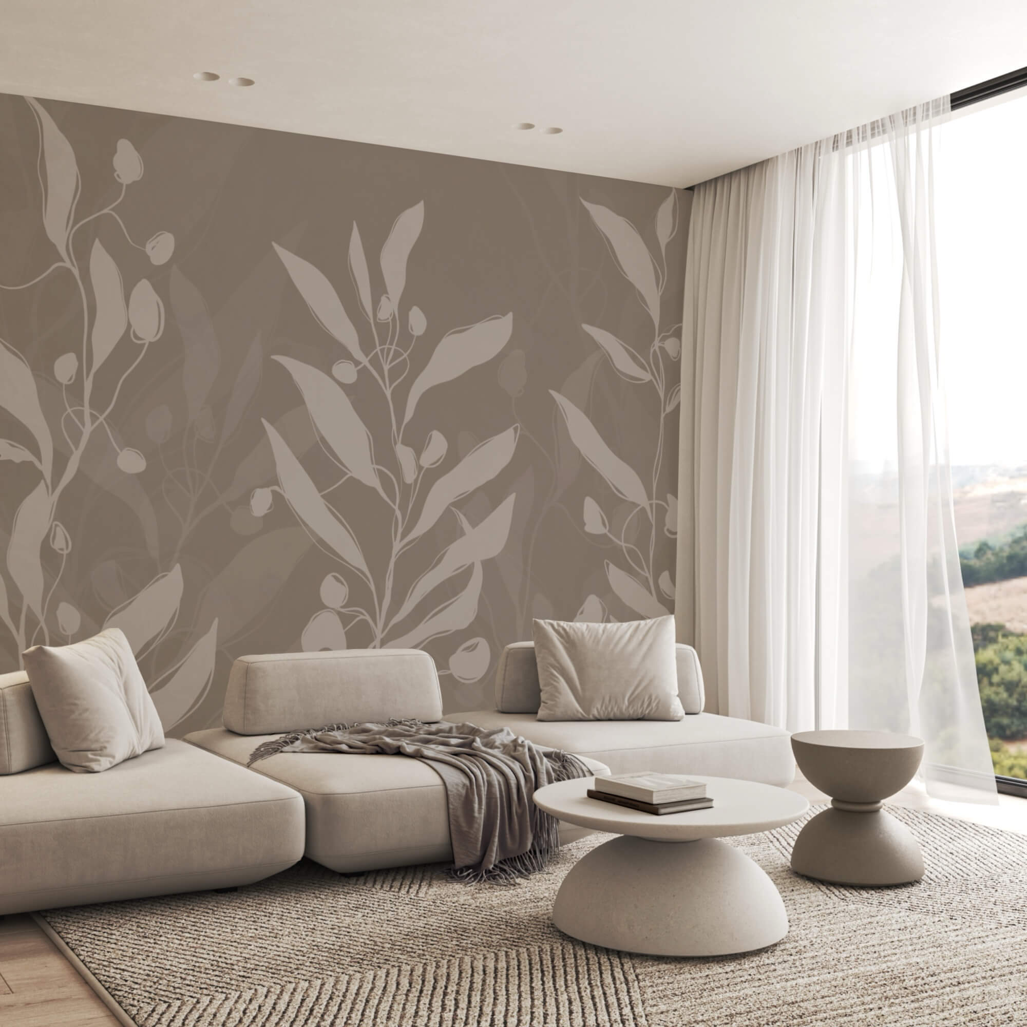 Design botanic moale pe un fundal neutru