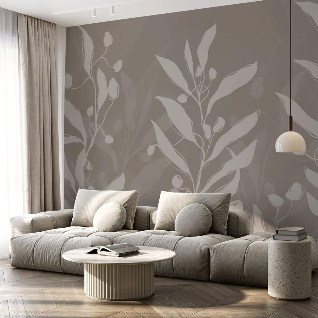 Design botanic moale pe un fundal neutru