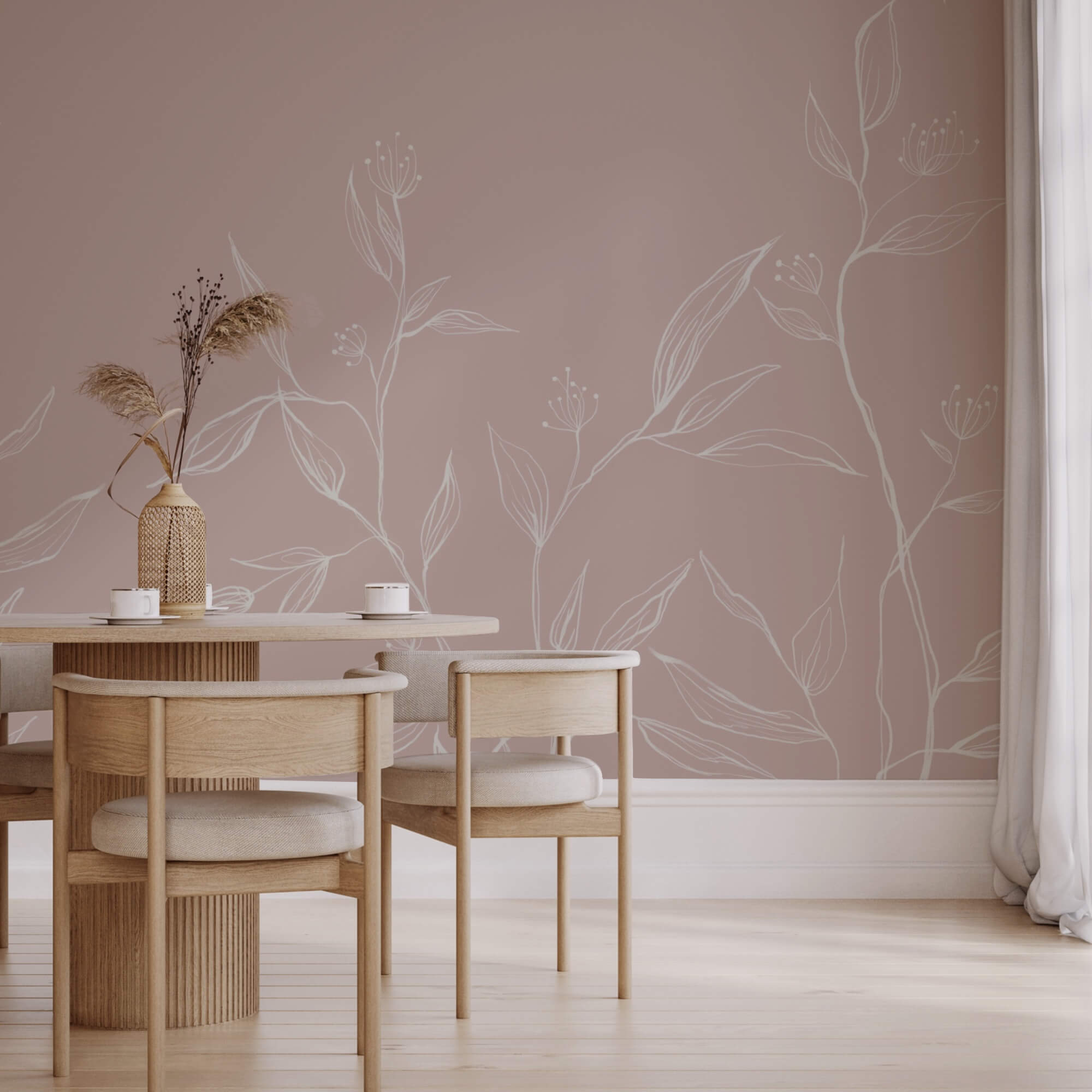 Frunze delicate pe fundal pastel moale