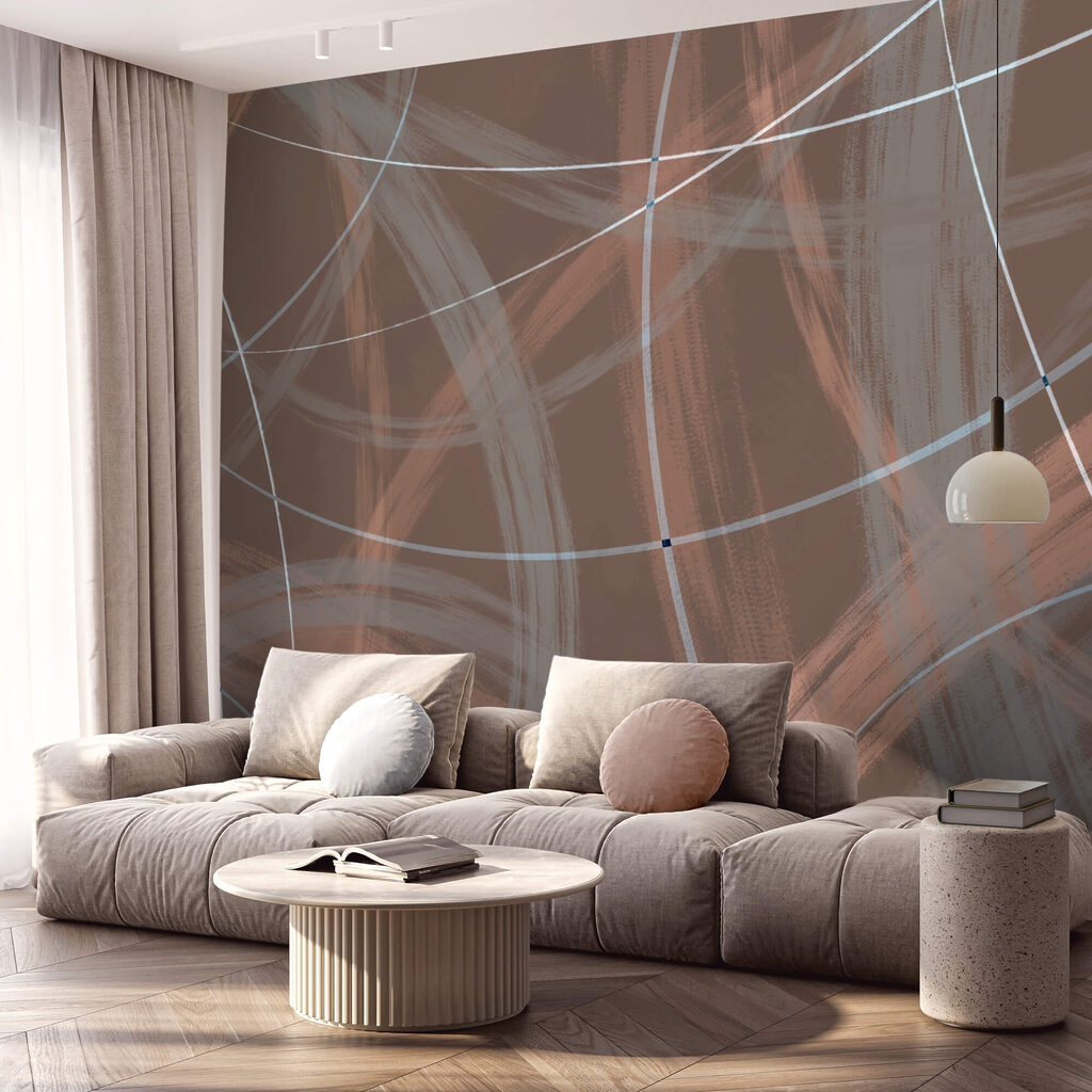 Fundal maro și alb cu linii și cercuri Fundal maro și alb cu linii și cercuri